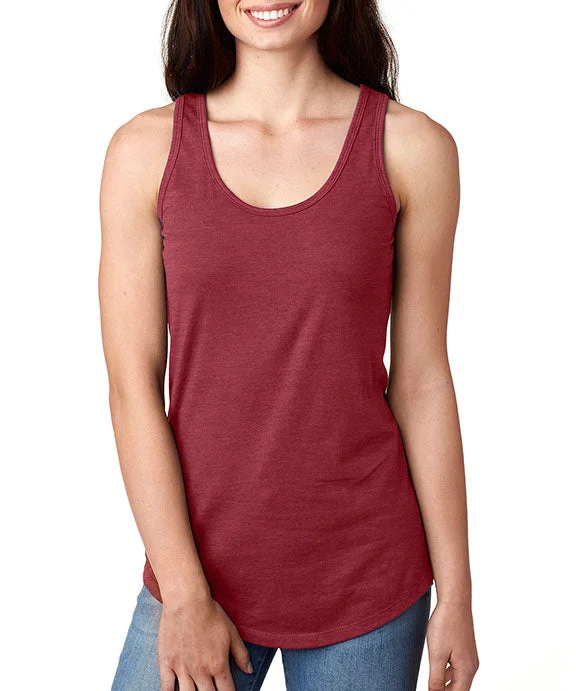Plunge Neck Women's Seamless Tank Tops for a Smooth Fit  N1533 - Next Level Ladies Ideal Racerback Tank Top | Cardinal