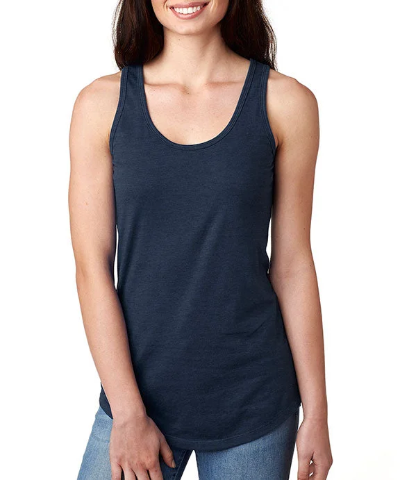 V - Neck Women's Moisture - Wicking Tank Tops for Running  N1533 - Next Level Ladies Ideal Racerback Tank Top | Midnight Navy