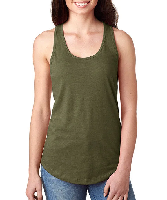 Women's Sleeveless Ribbed Tank Tops for a Trendy Look  N1533 - Next Level Ladies Ideal Racerback Tank Top | Military Green