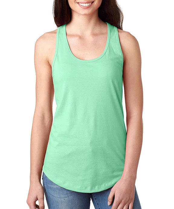 Plus Size Women's Criss - Cross Back Tank Tops in Neon Colors  N1533 - Next Level Ladies Ideal Racerback Tank Top | Mint