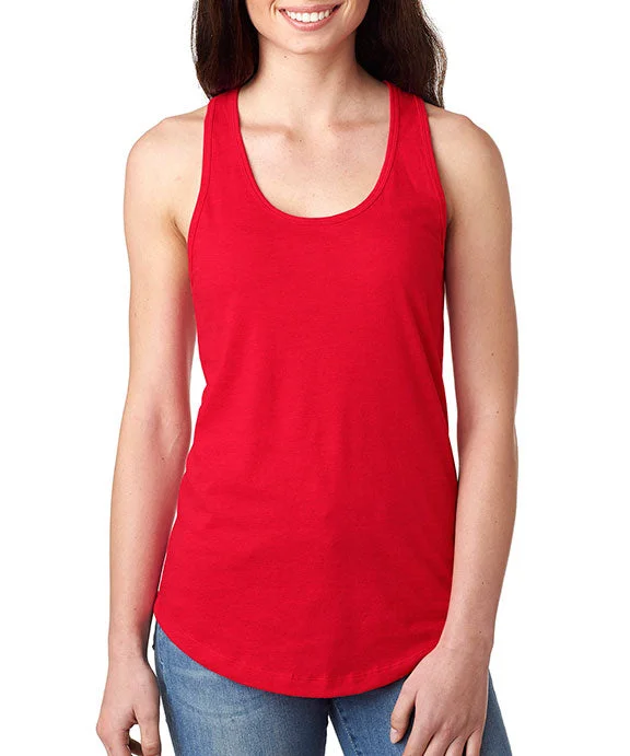 High - Neck Women's Silk Blend Tank Tops for a Luxurious Feel  N1533 - Next Level Ladies Ideal Racerback Tank Top | Red