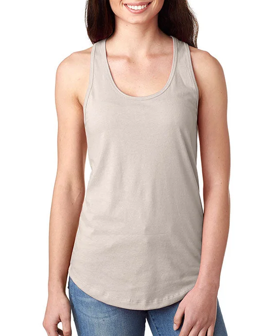 One - Shoulder Women's Rayon Blend Tank Tops for a Flowy Look  N1533 - Next Level Ladies Ideal Racerback Tank Top | Silver