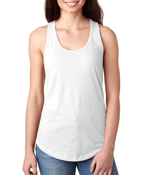 Plunge Neck Women's Seamless Tank Tops for a Smooth Fit  N1533 - Next Level Ladies Ideal Racerback Tank Top | White