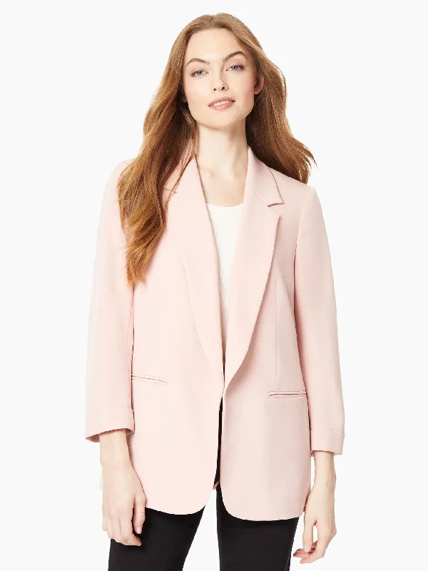 Women's Slim - Fit Blazers in Charcoal Gray for a Professional Appearance Notch Collar Rolled Cuff Bi-Stretch Blazer Women's Slim - Fit Blazers in Charcoal Gray for a Professional Appearance Notch Collar Rolled Cuff Bi-Stretch Blazer