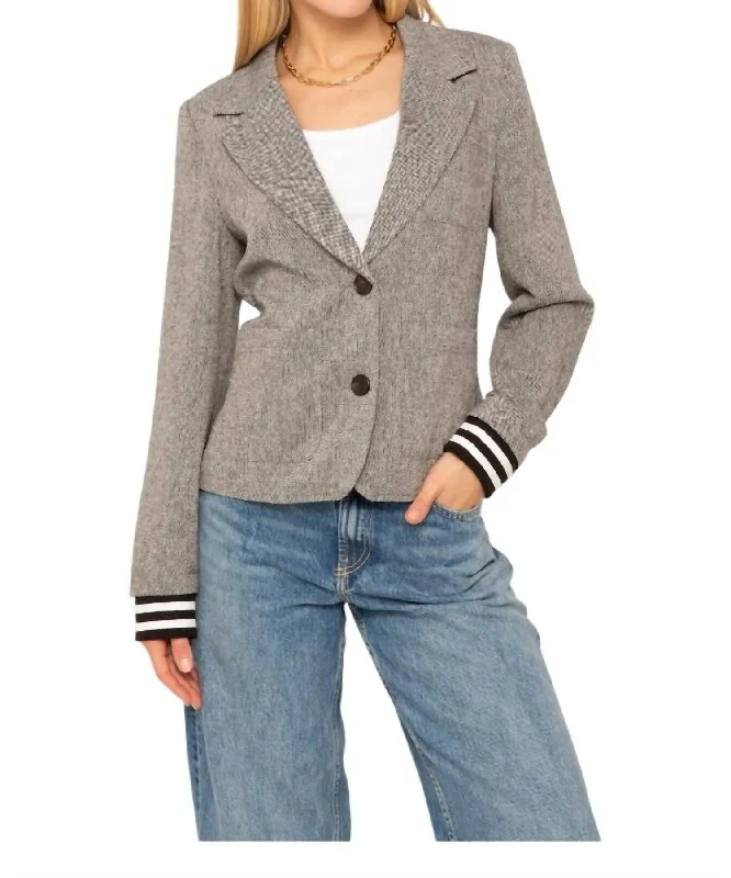 Women's Belted Blazers in Camel Color for a Sophisticated Outfit Odette Shrunken Donegal Tweed Jacket In Grey Women's Belted Blazers in Camel Color for a Sophisticated Outfit Odette Shrunken Donegal Tweed Jacket In Grey