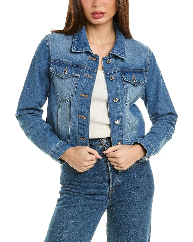 Women's military - style jackets with epaulets for a tough and fashionable appearance Pascale La Mode Denim Jacket Women's military - style jackets with epaulets for a tough and fashionable appearance Pascale La Mode Denim Jacket