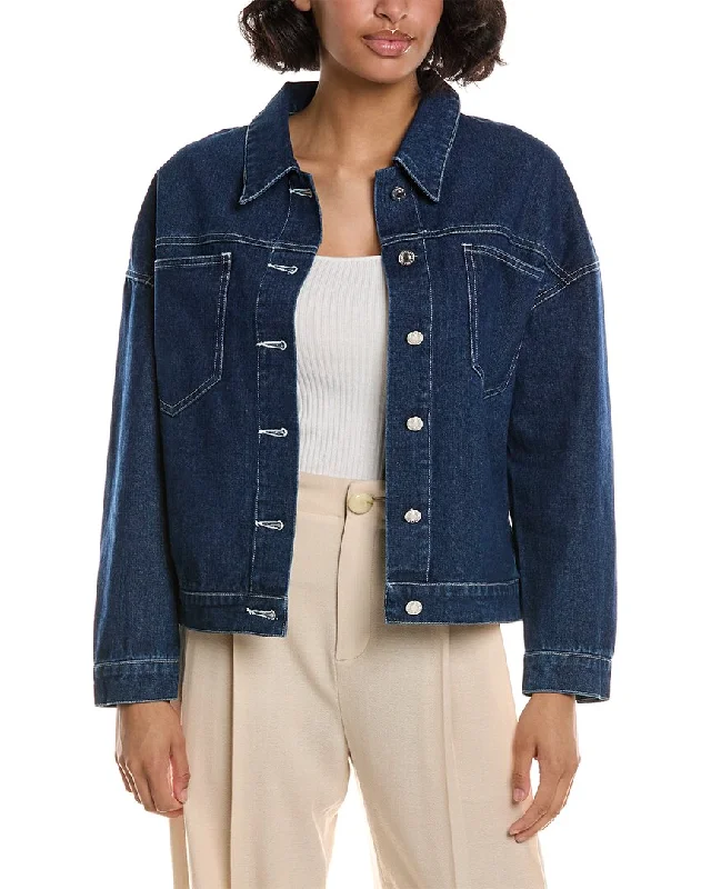 Studded Denim Top for a Glamorous and Bold Style Pascale La Mode Washed Denim Shirt
