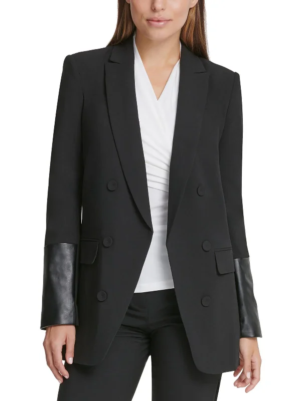 Plus Size Women's Embroidered Blazers in Floral Patterns for a Feminine Touch Petites Womens Faux Leather Trim Special Evening Double-Breasted Blazer Plus Size Women's Embroidered Blazers in Floral Patterns for a Feminine Touch Petites Womens Faux Leather Trim Special Evening Double-Breasted Blazer