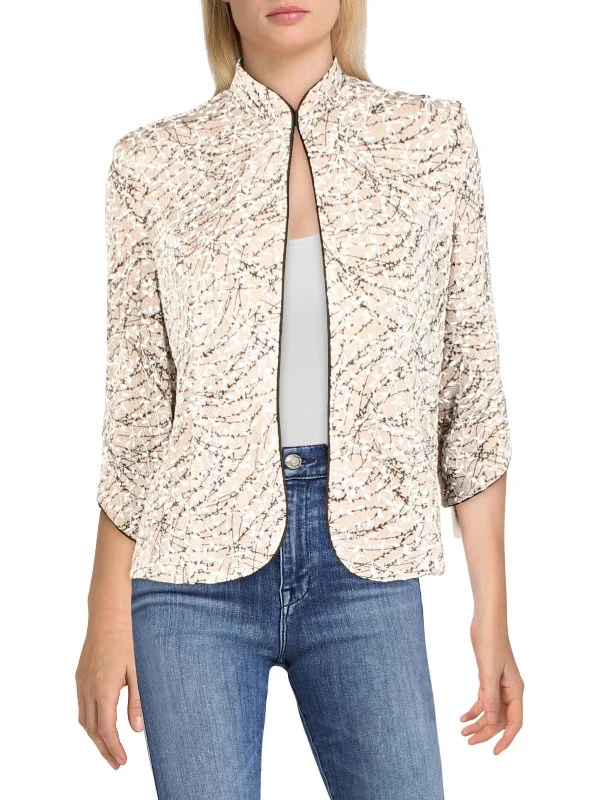 Plus Size Women's Military - Inspired Blazers with Gold Accents for a Bold Look Petites Womens Textured Glitter Jacket Plus Size Women's Military - Inspired Blazers with Gold Accents for a Bold Look Petites Womens Textured Glitter Jacket