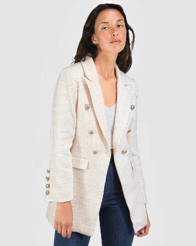 Women's Peplum Blazers in Emerald Green for a Stylish Work Attire Princess Polina Tweed Blazer - Cream Women's Peplum Blazers in Emerald Green for a Stylish Work Attire Princess Polina Tweed Blazer - Cream