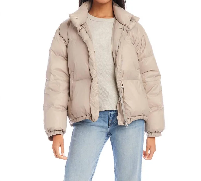 down coat for winter sledders​ Puffer Jacket In Taupe