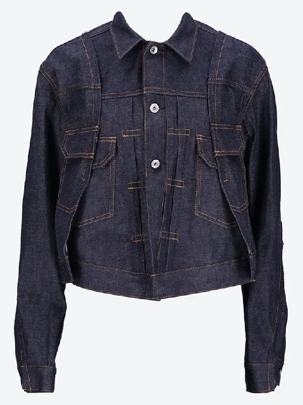 Women's bomber jackets with floral embroidery for a feminine and unique design  Denim jacket