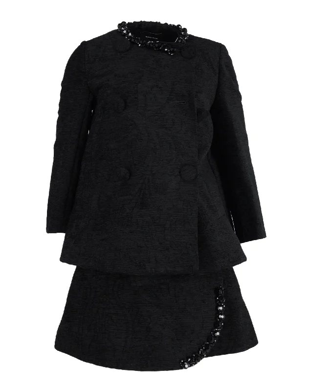 Skirts for a wedding guest Simone Rocha Embellished Coat and Skirt Set in Black Acrylic Skirts for a wedding guest Simone Rocha Embellished Coat and Skirt Set in Black Acrylic
