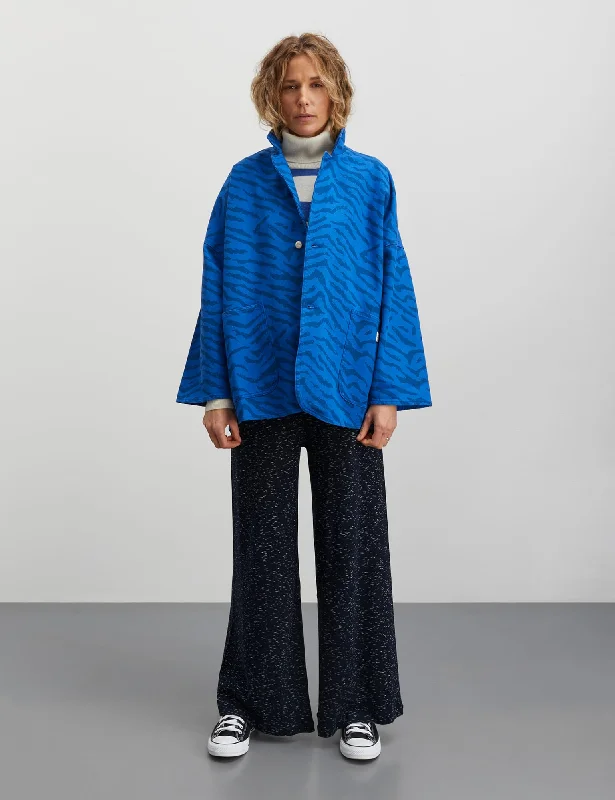 Button - Down Denim Top with a Classic Design Sketch Denim Denya Jacket, Denim Zebra AOP/Olympian Blue Button - Down Denim Top with a Classic Design Sketch Denim Denya Jacket, Denim Zebra AOP/Olympian Blue