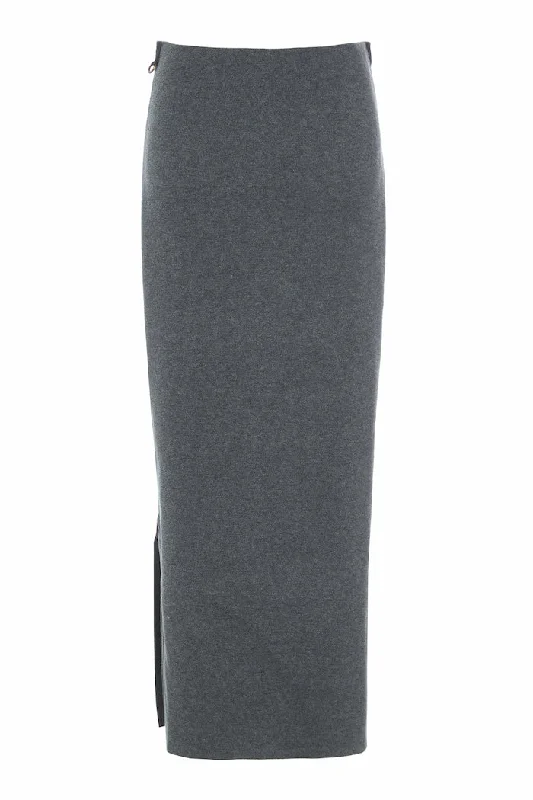 Skirts with a flounce SKIRT LONG - 3227 - GREY