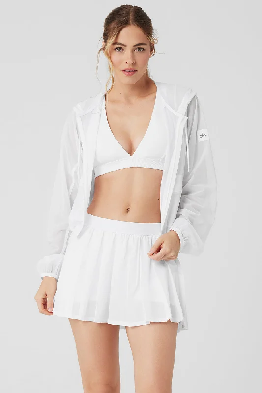 Belted women's cashmere coats in soft pastels for a luxurious feel Mesh Sheer Bliss Jacket - White Belted women's cashmere coats in soft pastels for a luxurious feel Mesh Sheer Bliss Jacket - White