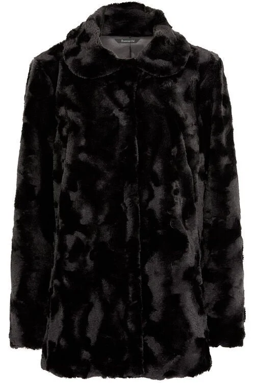 Women's Artificial Fur - Trimmed Sneakers​ Womens Black Fur Leather Jacket