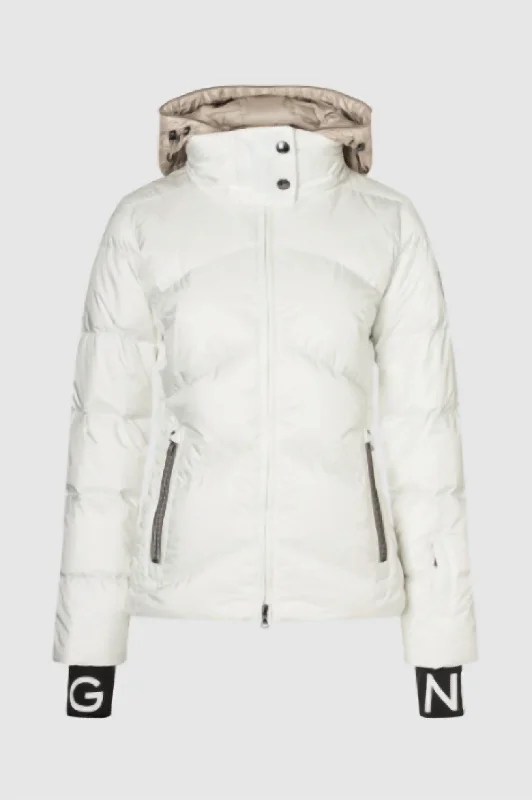 down coat with ribbed cuffs​ Women's Callie-D Down Jacket In Off White