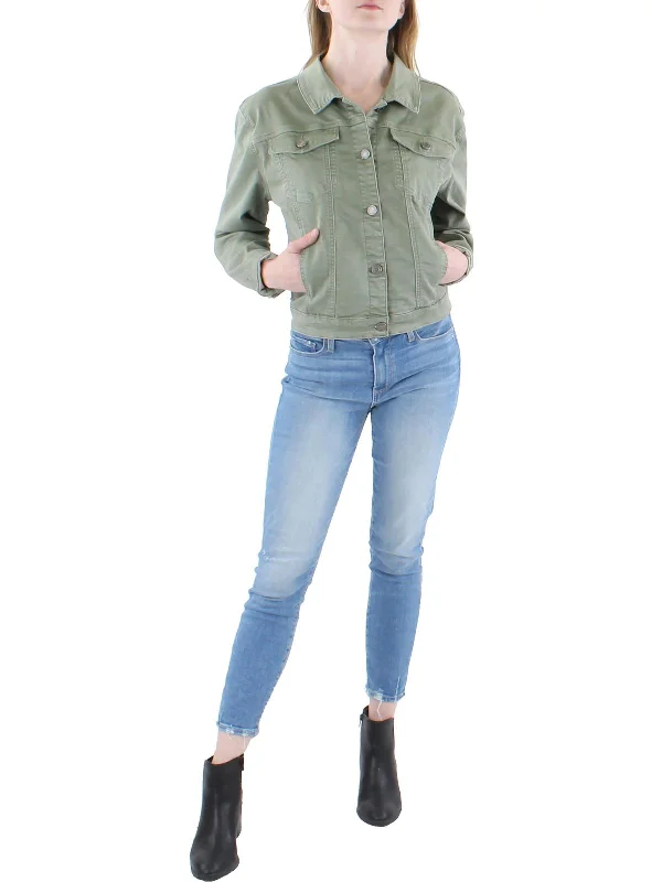 Women's military - style jackets with epaulets for a tough and fashionable appearance Womens Denim Lightweight Denim Jacket Women's military - style jackets with epaulets for a tough and fashionable appearance Womens Denim Lightweight Denim Jacket