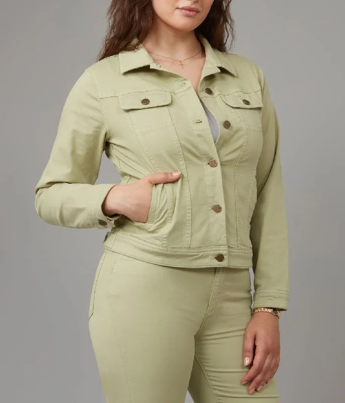 Women's double - breasted tweed jackets in classic colors for a sophisticated office look Women's GABRIELLA-SAGE Classic Denim Jacket Women's double - breasted tweed jackets in classic colors for a sophisticated office look Women's GABRIELLA-SAGE Classic Denim Jacket