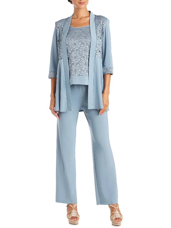 Plus Size Women's Military - Inspired Blazers with Gold Accents for a Bold Look Womens Lace Sequined Pant Suit Plus Size Women's Military - Inspired Blazers with Gold Accents for a Bold Look Womens Lace Sequined Pant Suit