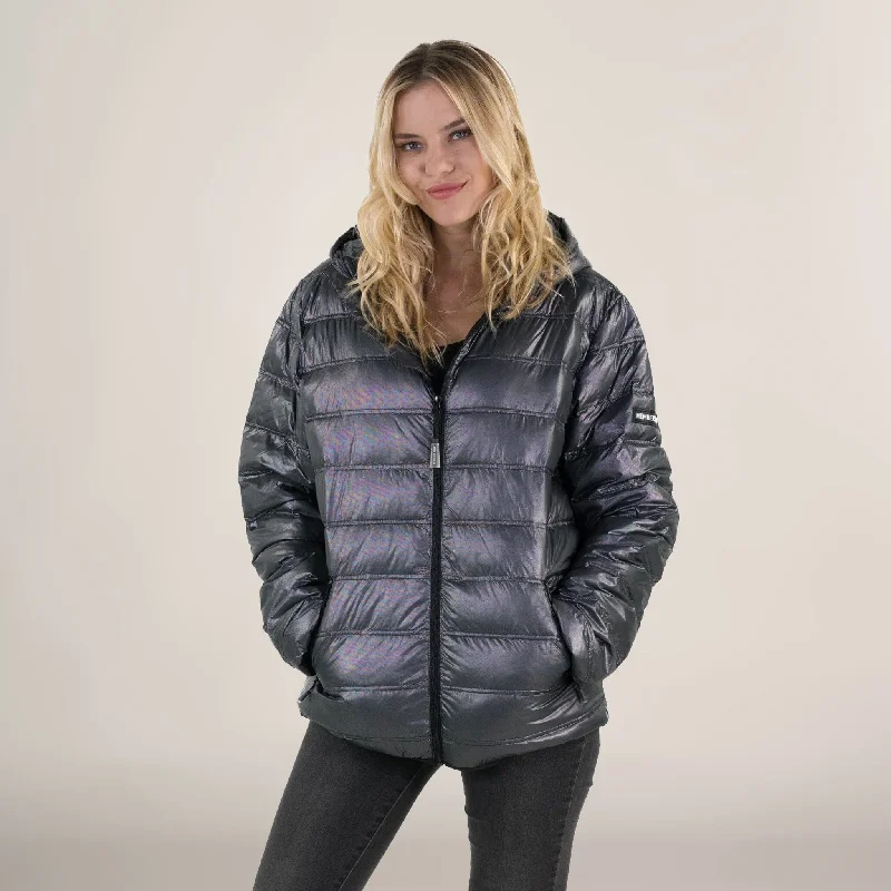 down coat for winter tennis players​ Women's Zip Front Puffer Oversized Jacket
