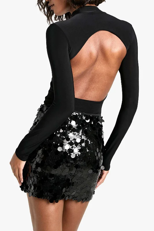 Skirts with a pleated front Sequin Layered Mini Skirt