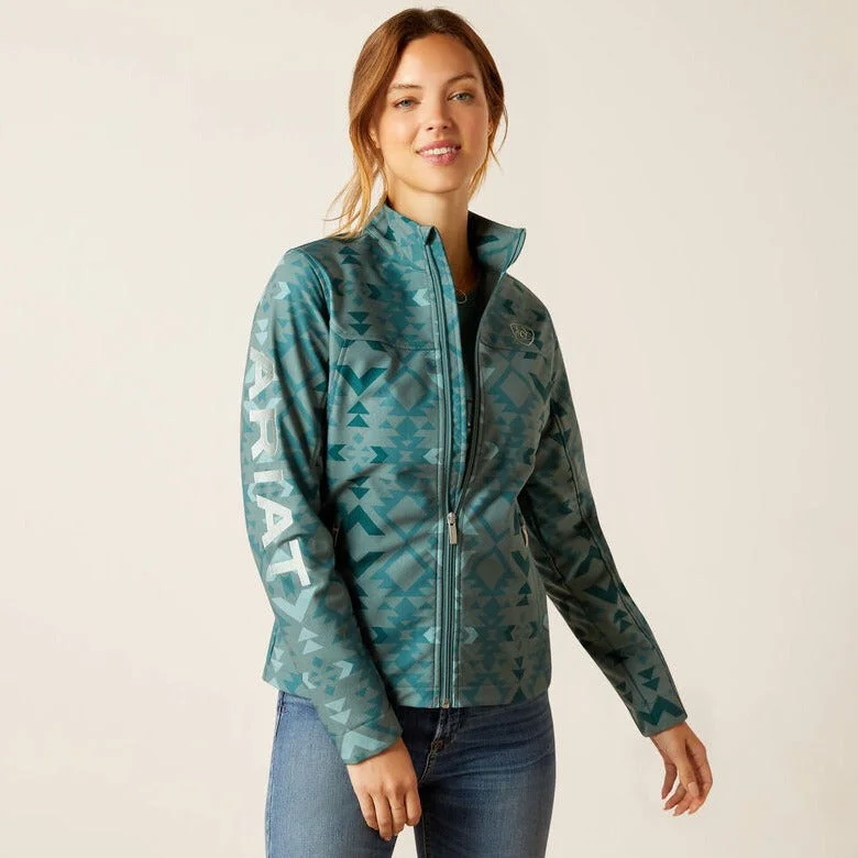 Women's bomber jackets with floral embroidery for a feminine and unique design  Ariat Women's Team Softshell Pinewood Print Jacket