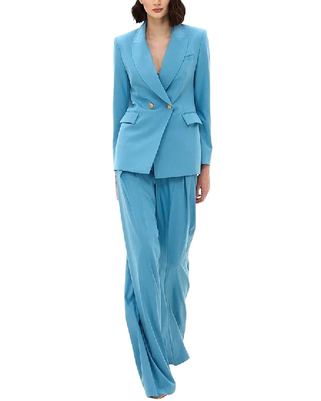 Plus Size Women's Double - Breasted Wool Blazers for Winter Office Wear Bgl 2Pc Blazer & Pant Set