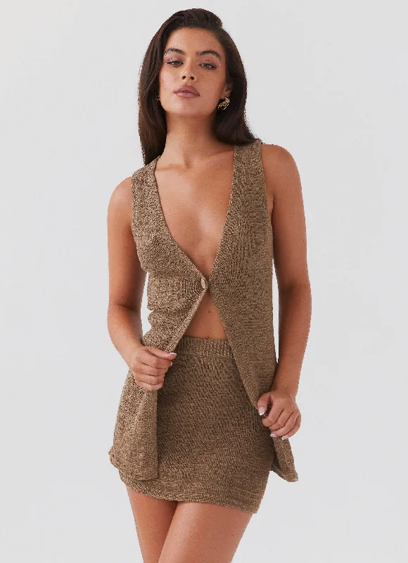 Skirts with belt loops Capri Glow Knit Skirt - Khaki