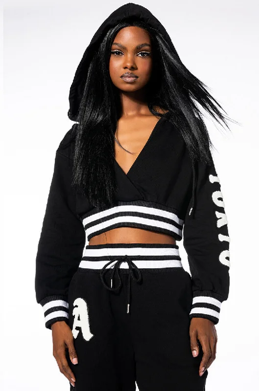 Women's graphic - printed sweatshirt featuring floral patterns for a feminine touch COLLEGIATE TOKYO NIGHTS CROPPED HOODED SWEATSHIRT Women's graphic - printed sweatshirt featuring floral patterns for a feminine touch COLLEGIATE TOKYO NIGHTS CROPPED HOODED SWEATSHIRT
