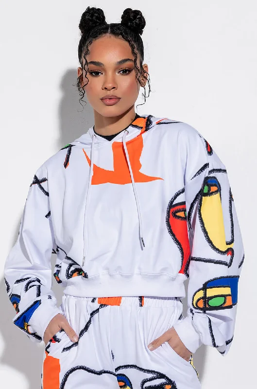Women's tie - front hoodie in a lightweight fabric for summer layering FACTS ONLY GRAPHIC SWEATSHIRT Women's tie - front hoodie in a lightweight fabric for summer layering FACTS ONLY GRAPHIC SWEATSHIRT