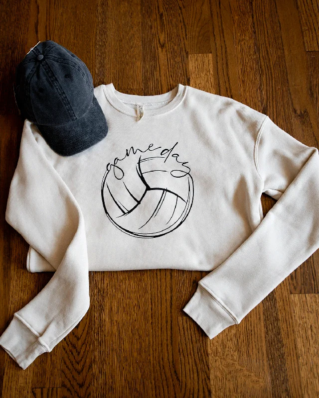 Women's cropped sweatshirt with a slogan graphic for a fun and expressive look GAMEDAY VOLLEYBALL Graphic Sweatshirt Women's cropped sweatshirt with a slogan graphic for a fun and expressive look GAMEDAY VOLLEYBALL Graphic Sweatshirt