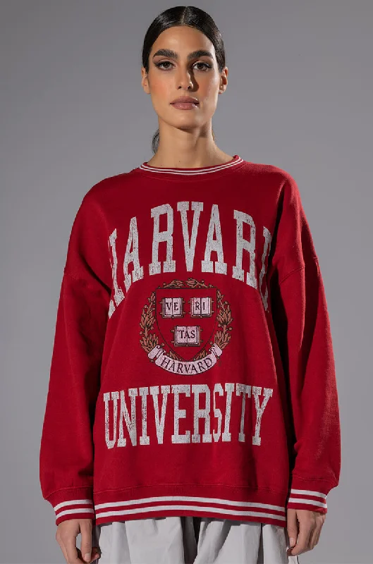 Women's sweatshirt with a mesh panel insert for breathability during workouts HARVARD OVERSIZED SWEATSHIRT Women's sweatshirt with a mesh panel insert for breathability during workouts HARVARD OVERSIZED SWEATSHIRT