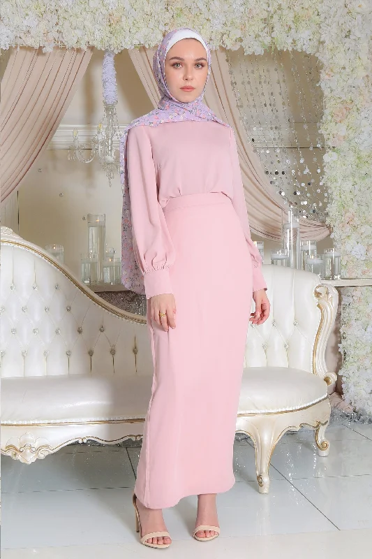 Wrap skirts for women with curves Luxe Premium Chiffon Maxi Skirt - Light Pink