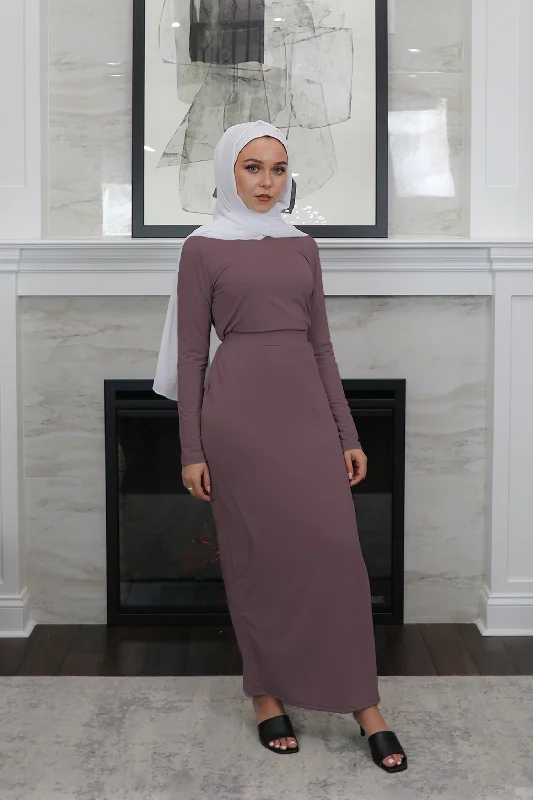 A - line skirts for petite women Luxe Spandex Maxi Skirt - Dark Lavender