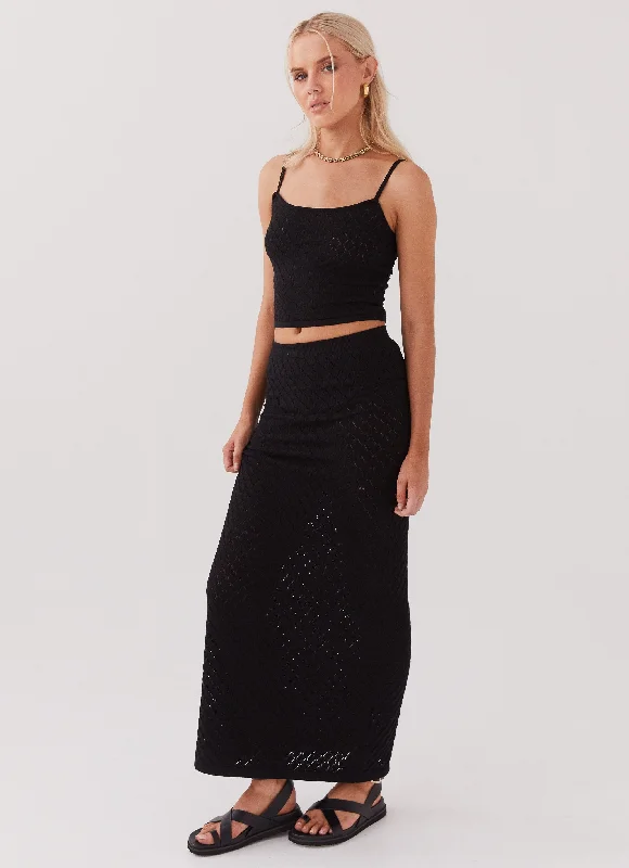 Skirts with hidden pockets Macy Knit Maxi Skirt - Black