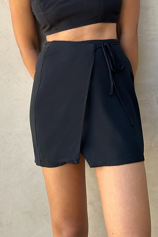 Skirts with a tie - front WRAP MINI SKIRT