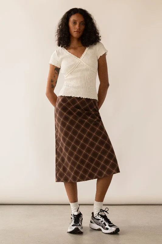 Skirts for a movie premiere PLAID MIDI SKIRT