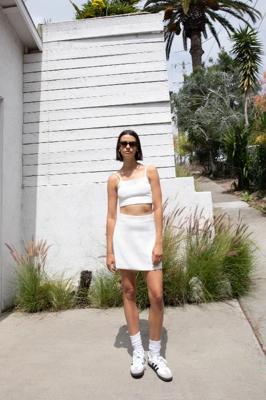 Khaki skirts for a military look STRETCH KNIT MINI SKIRT
