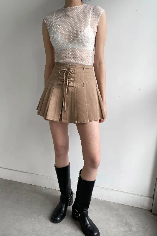 Skater skirts for casual outings PLEATED TWILL MINI SKIRT