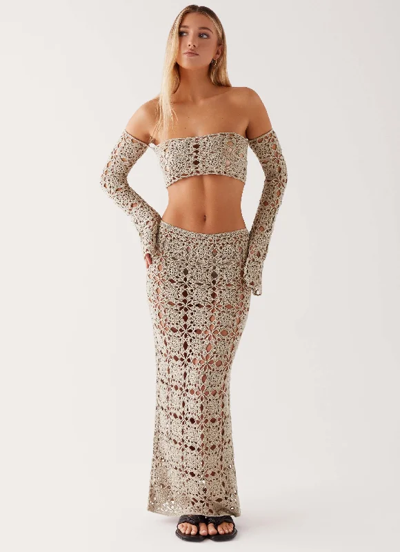 Wrap skirts for women with curves Sorrentino Crochet Maxi Skirt - Sage