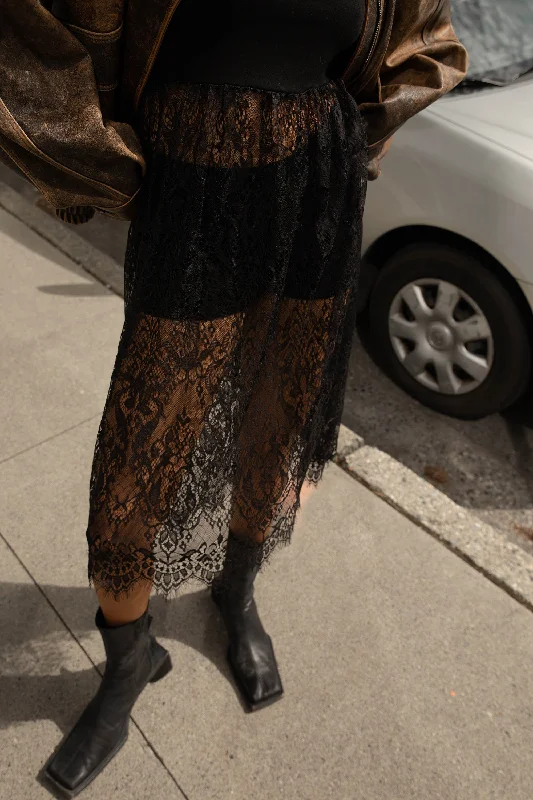 Wrap - around skirts for easy wearing TANK DRESS WITH LACE SKIRT