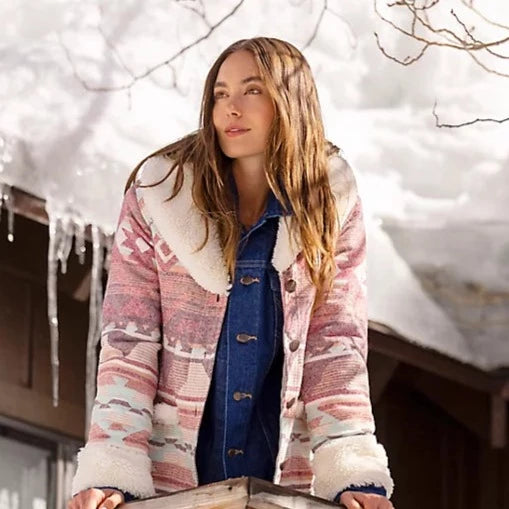 Women's trench coats with a removable belt for customizable styling  Wrangler Women's Sherpa Shawl Collar Coat in Rosa Pink
