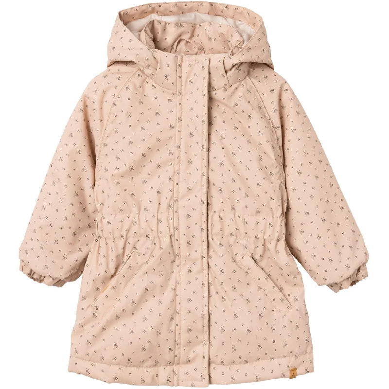 Women's long - length down - filled winter coats​ Lil'Atelier Rugby Tan Gerda Long Jacket AOP