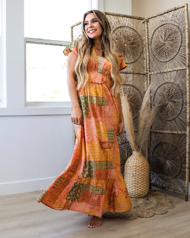 Embroidered Women's Velvet Vests with Intricate Motifs for a Luxurious Feel Sorento Dress - Harvest Colors