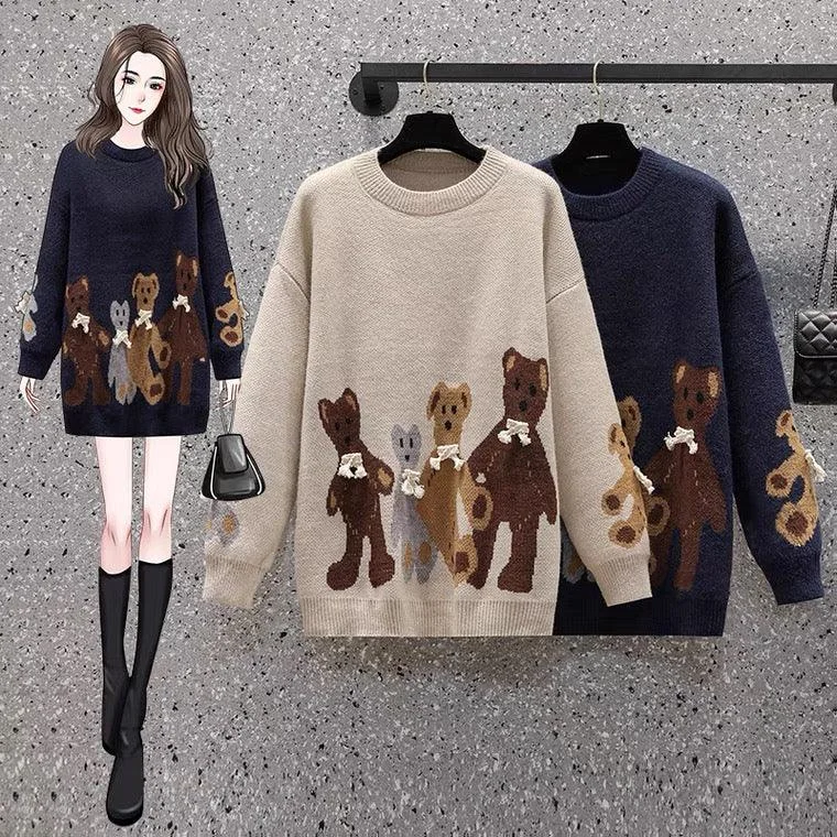 Midi - Length Women's Shetland Wool Sweater Dresses in Traditional Patterns Saddle Statement Sweater Dress