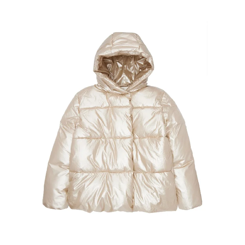 Women's long - line winter coats with side slits​ The New Gold Lona Jacket