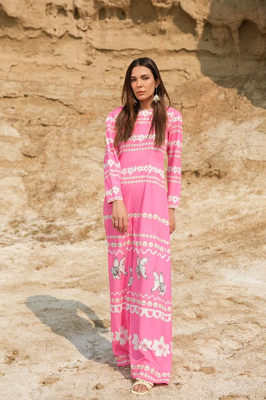 Plaid women jumpsuits for fall business casual wear Baurai Jumpsuit - Pink