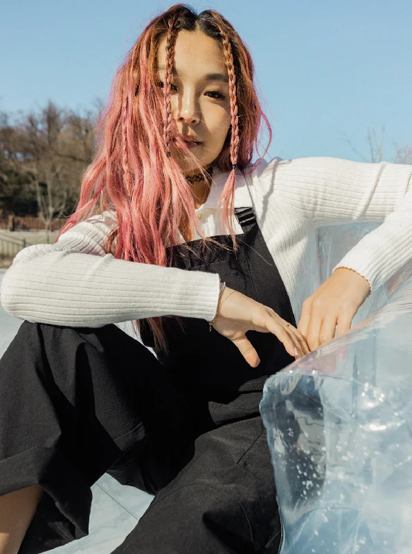 Linen women jumpsuits for a breathable and relaxed summer look Chloe Kim Cargo Overalls - Anthracite